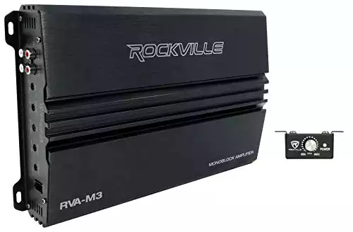 Rockville RVA-M3 4000w Peak/1000w CEA RMS @ 1 Ohm Amplifier Mono Car Amp+Remote