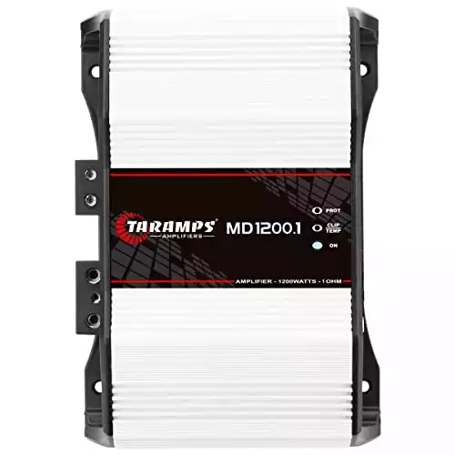 Taramps MD 1200.1 Full Range Amplifier 1200 Watts RMS 1 Ohm 1 Channel High Efficiency Mono Amplifier Class D, Bass Boost Car Audio Sound Monoblock, Crossover, High Power Amp